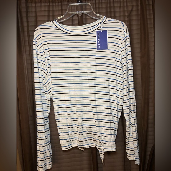 Addison Bay Striped Tie-Back Long Sleeve Top - Picture 2 of 7